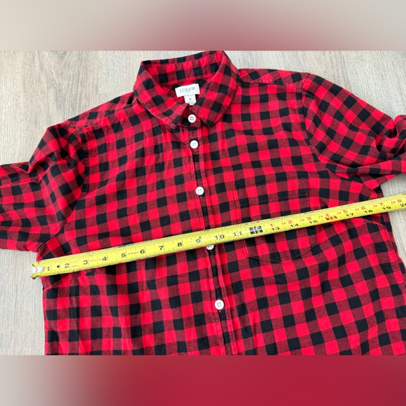 J Crew button down flannel shirt checkered plaid S - Picture 5 of 7